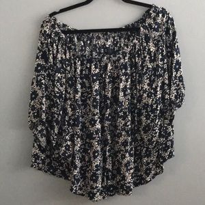 Blue flowy shirt